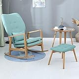 ZAYEN Relaxsessel Schaukelstuhl, bequem, Relax, nordischer Balkon, Massivholz, Schaukelstuhl, Sofa, Stuhl, Freizeit, faules Sofa, Liegestuhl, Bürosessel, Traggewicht 200 kg, Blau