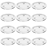 BELLE VOUS Klare Untersetzer Gläser für Kerzen (12 Stück) - Kerzenhalter Stumpenkerzen - Ideal für Spa-Dekorationen, Hochzeiten, Partys, Heimdekoration, Tischdekor und Geschenke