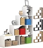 VCM Holz Stand Treppenregal Stufenregal Standregal Raumteiler Bücherregal Dubila L Weiß