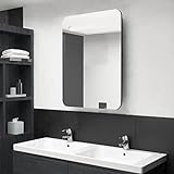 JUNZAI LED-Bad-Spiegelschrank, Badezimmer-spiegelschrank, Alibertschrank Bad, Bathroom Cabinet, Schwarz 60x11x80 cm