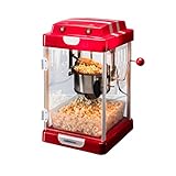 celexon CinePop CP1000 Popcorn-Maschine - 24,5x28x43cm - Rot-Retro/Kino-Design- Edelstahlkessel - Popcorn-Maker mit integriertem Rührwerk