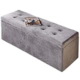 Klappbarer Aufbewahrungshocker für Schlafzimmer, Bettende, Samtkissen, großes Fassungsvermögen, Spielzeugkiste, zusätzlicher Sitz für Wohnzimmer, Flur, Schlafzimmer, 60 x 40 x 40 cm (Farbe: