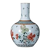 Vase Keramikvase 21,2 Zoll große Porzellanvasen Chinesisch Retro Handgemalte Steingut Dekor Blume Vase Wohnzimmer Schlafzimmer Blumenarrangement Ornament Blumenvase