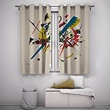 LANDOCROWN Wassily Kandinsky Stil Wärmeisolierte Ösenverdunkelungsvorhänge Abstrakter dekorativer Vorhang für Wohnzimmer Büro Schlafsaal H 214 x B 117 cm