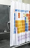 Duschvorhang Badewannen-Vorhang; Wasserdichter, Waschbarer Anti-Schimmel Badvorhang aus 100% Polyester für Badewanne & Duschwanne; Periodensystem der Elemente für Breaking Bad Fans (Periodensystem)