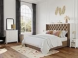 Vente-unique - Polsterbett - 180 x 200 cm - Stoff - Beige - Massimo