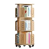 WHDNIOSS Bücherregale, um 360° drehbares Bücherregal, wecken das Interesse der Kinder am Lesen, abnehmbares Arbeitszimmer for Kinder, Kleiner Couchtisch (Color : Wood, Size : 3 Layers (44 * 105cm))