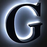 AQHZB 6-Zoll-Edelstahl-LED-3D-Hausnummern mit Hintergrundbeleuchtung, schwimmende LED-Hausadressennummer, Moderne beleuchtete Hausnummern für Außenbereich, Hof, Straße, Schwarze Oberfläc