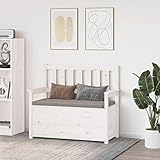 LEDSIX Möbelset Bank weiß 112,5x51,5x96,5 cm Massivholz Kiefer Bänke
