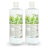 Bioethanol 96,6% für Indoor Dekokamine - Flüssiges Bio-Ethanol für Bioethanol Tischkamine, Tischfeuer, Dekofeuer & Bio-Kamine - Geruchsfreies Kaminethanol (2X 1 Liter)