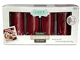 LOFT Living 4 Stück DUFT Flammenlose Wachs Kerze Set, rot mit Timer Urlaub Zimt Duft 3 x je 5