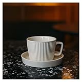 HASMI Kaffeetasse Retro türkische Kaffeetassen und Untertassen Porzellan 8,5 Unzen.Espressotasse Set Kaffeetasse Frauen, Männer, Erwachsene, Hauswärme, Geburtstag, Hochzeit Teetasse (Color : Wit)