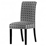 Odot Stuhlhussen Esstisch Mit 2/4/6 Stühlen Set, Stretch Stuhlhussen Hussen Abnehmbarer Waschbarer Stuhlbezug 3D Drucken Sesselbezug für Restaurant (2er Set,Graue Wabe)