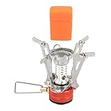 Oshhni Camping Gaskocher, Verstellbarer Mini Rucksackkocher mit Aufbewahrungskoffer
