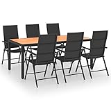 7/9-teiliges Garten-Essgruppe Schwarz und Braun Gartenmöbel Set, Lounge Set, cremefarbenen Kissen - aus PE-Rattan - Tisch Stühle 55 x 64 x 105 cm