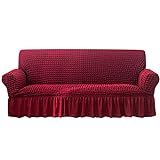 DOTBUY-SHOP Elastische Stretch Sofa Überzug, Couch überzug 4/3/2/1 Sitzer Weicher Stretchbezug Sofabezug Universal Sofa Cover Sofaschoner Möbelschutz (Rot,190-230cm)
