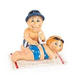 Logbuch-Verlag Urlauber Paar Hochzeit Figur Sommer Urlaub Deko zum Hinstellen Frau Mann Baden maritim 9 cm
