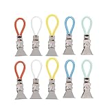 10PCS Geschirrtuch Clips Tuch Hängen Metall Clips Handtuch Für Küche Badezimmer Nachmittagstee Ofen Kinder Haustier Kreissäge Schiebeschlitten (Silver, One Size)