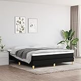 INLIFE Boxspringbett mit Matratze Schwarz 180x200 cm Stoff,61.84kg,3144193