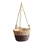 FOUNCY Hängekörbe Blumenkörbe Flechtkörbe Pflanzen Blumentöpfe Bambuskörbe Blumenkörbe Rattankorb mit Griff (Color : Braun, Size : 20x20x50cm)