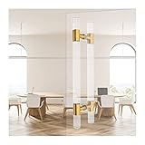 GAJUST Home Klares Duschglas-Türgriff-Set, Acryl-H-Sbarn-Türgriffe für Innen-Außen-Push-Pull-Französischtüren, Back-to-Back-Modell/Gold/60Cm/23.6In