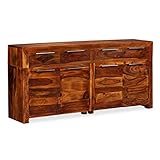 Youuihom Wohnzimmer-Sideboard, Bodenschränke, Konsolenschränke, Geeignet für Bars, Küchen, Wohnzimmer, Esszimmer, Cafés, Sideboard Massivholz 160x35x75 cm