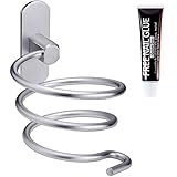 Newaner Haartrocknerhalter Kabelhalter Haartrockner Halterung Ohne Bohren, Patentierter Kleber + Selbstklebender Kleber, Aluminium, Matte Finish, Fönhalter