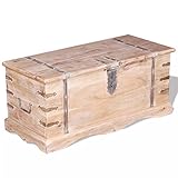 Festnight Aufbewahrungstruhe aus Akazienholz | Couchtisch Truhe Massivholz Tischtruhe mit 2 Seitengriffen, Handgefertigt 90 x 40 x 40 cm Braun