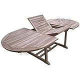 Junado Möbel Gartentisch Aruba hochwertiges Teak Holz Schirmloch in der Mitte des Tisches ausziehbar natürliche Maserung pflegeleicht, Braun, 240 x 100 cm