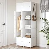 JOISCOPE Kleiderschrank, Portable Garderobe für hängende, modulare Schrank für platzsparende, ideale Storage Organizer Cube für Bücher, Wohnzimmer, Kinderzimmer, Schlafzimmer(10-Würfel)