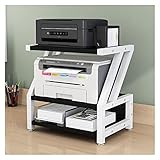 Druckerständer 3-stöckiger Druckerständer Desktop-Aufbewahrungsregale Mehrzweck-Schreibtisch-Büroorganisation und Aufbewahrung for Drucker-Fax (Schwarz + Weiß) Schreibtisch Organizer (Size : L55xD35x