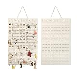 semisky Hängender Ohrringhalter, Schmuck-Organizer, Ohrring-Display-Halter, hält bis zu 300 Paar, Filz-Wandhalterung, Ohrstecker, Ohrringhalter, Organizer für Frauen und Mädchen, Beige