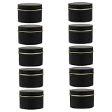 TOPBATHY 2 Sets 10 Stück Weißblech-Vorratsbehälter Für Ätherische Öle Kerzen Aufbewahrungsbox Mit Deckel Keksdosen Vorratsdose Teeblätter Behälter Bonbonglas Teedose Schwarz Mit