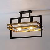 Licht-Erlebnisse Deckenlampe 3-flammig ZANTERA Metall in Gold Schwarz E27 Design Deckenleuchte Küche Esstisch Wohnzimmer