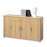 LILLY Kommode in Buche Optik - Modernes Sideboard mit viel Stauraum für Ihren Wohnbereich - 118 x 70 x 30 cm (B/H/T)