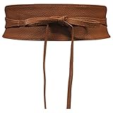 Live It Style It Damen Obi Gürtel breite Spitze Taille Band Kunstleder Cinch binden One Size Boho (Braunes Leder)