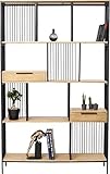 Kare Design Regal Modena, großes, offenes Wandregal, Bücherregal aus Holz und Metall, edler Raumtrenner für Wohn -und Esszimmer, modernes Regal, Raffiniertes Regal, (H/B/T) 200x125x35cm