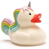 Duckshop I Badeente Einhorn I Quietscheentchen I Quietscheente I L: 10 cm - inkl. Badeenten-Schlüsselanhänger im Set I Spielzeug und Geschenkefür Babies und Kinder I Badespielzeug für die Badewanne