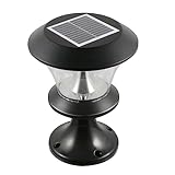 GARVALON 1 Stück Solar-Pfostenlampe Led-Solarleuchten Solarleuchten Für Draußen Led-Außenleuchte Lampenpfosten-Leuchten Solar-Pfostenleuchten Garten-Led-Landschaftslicht