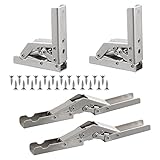 4PCS Klappkonsole Schwerlast Faltschelfhalterung, Klappscharnier Schwarz Klappregal Regalträger Klappbar Klappwinkel Tisch Klappregalhalterungen für Tischplatten Klapptisch
