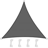 Sunnest Life Sonnensegel Sonnenschutz dreieckig Garten Balkon Wetterschutz wasserabweisend 420D PES UV-Schutz für Garten Outdoor 6 x 6 x 6m, Grau
