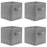 Sosayet 4er-Packung Aufbewahrungsbox Faltbare, 26 x 26 x 28 cm Aufbewahrungskiste, Aufbewahrungswürfel, Faltbox, Organizer Box für Spielzeug, Kleidung