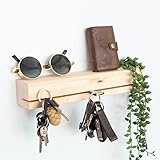 Zirbelino® Schlüsselboard Ablage aus Zirbenholz | Schlüsselablage mit Magnet | BHT ca. 30cm x 5cm x 5,5cm | Schlüsselleiste - Wandorganizer - Aufbewahrung - Schlüsselbrett
