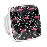 WOSHJIUK Leuchtende Schrankknöpfe,4er-Pack Kommodenknöpfe,Geometrisches Dreieck Flamingo,Fluoreszierende Schubladengriffe,Schrankbeschläge