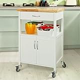 BybAgs Shelf Kitchen -Aufbewahrungswagen Mit Türen Und Schubladenschrank Auf Rädern Ladungskapazität Von Bis Zu 30 Kg Trolley/a/L51 * W38 * H38,5 cm