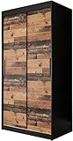 Kleiderschrank mit Schiebetüren, Old Style T 100, Schrank mit Stange und Regal, Schlafzimmerschrank (Schubladen: 0)