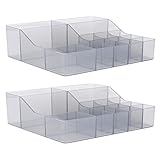 Mothinessto Klarer Make-up-Organizer, PS-Material, Mehrzweck-Vanity-Make-up-Organizer, 15 Fächer, exquisit, 2 Stück für Stifte für Halsketten