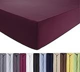ENTSPANNO Jersey-Luxus-Spannbettlaken 140 x 200 | 160 x 220 cm für Wasser- und Boxspringbett in Lila/Orchidee aus gekämmter Baumwolle. Spannbetttuch mit Einlaufschutz bis 35 cm hohe Matratzen