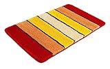 PANA Flauschige Hochflor Badematte • in versch. Farben • Badteppich aus weichen Mikrofasern - rutschfest & waschbar • Duschvorleger 60 x 100 cm • Farbe: Orange