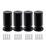 Möbelfuß Schrank Füße 4 STK Füsse Verstellbar Edelstahl Möbelfüße Verstellbar 4er Set für Schrank, Tisch, Sessel, Couchtisch Und Sideboard,black-8CM(3.1IN)